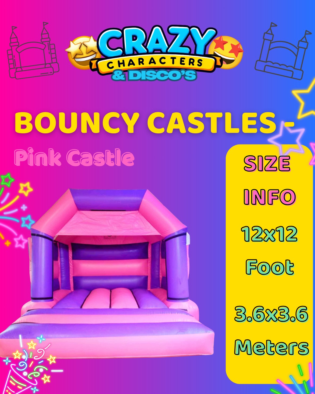 Pink Castle - 12x12 Foot / 3.6x3.6 Meters